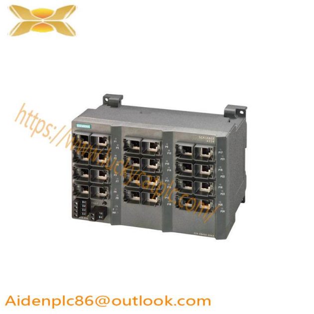 Siemens SCALANCE X224 Industrial Ethernet Switch, 24 Port, Managed, 10/100 Mbps
